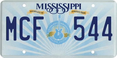 MS license plate MCF544