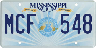 MS license plate MCF548
