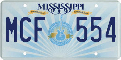 MS license plate MCF554