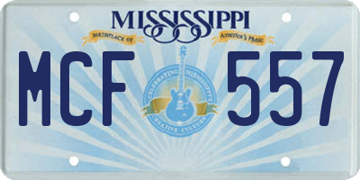 MS license plate MCF557