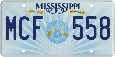 MS license plate MCF558