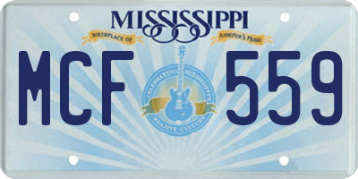 MS license plate MCF559