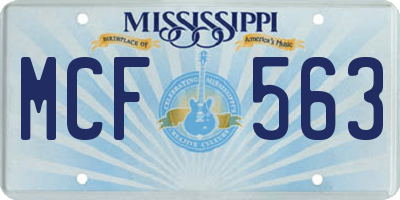 MS license plate MCF563