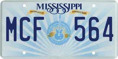 MS license plate MCF564