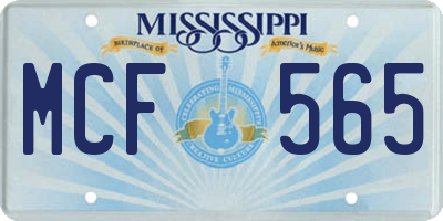 MS license plate MCF565