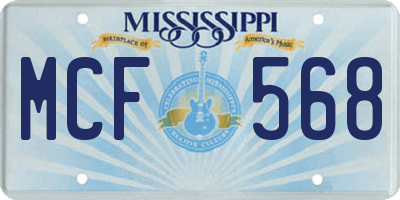 MS license plate MCF568