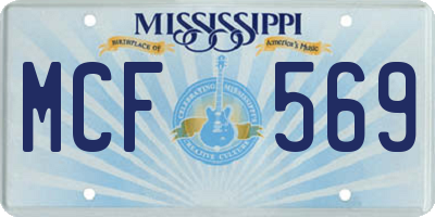 MS license plate MCF569