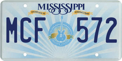 MS license plate MCF572