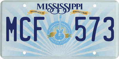 MS license plate MCF573