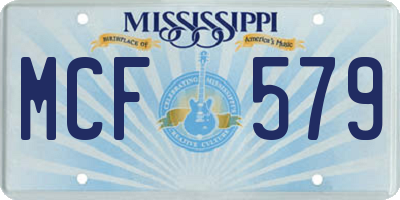 MS license plate MCF579