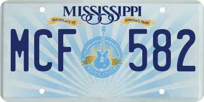 MS license plate MCF582