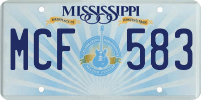 MS license plate MCF583