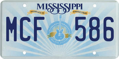 MS license plate MCF586