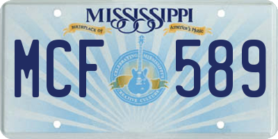 MS license plate MCF589