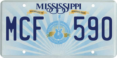 MS license plate MCF590