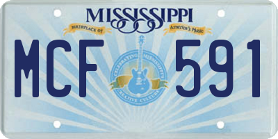 MS license plate MCF591