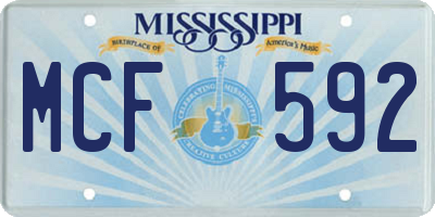 MS license plate MCF592