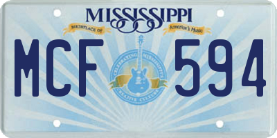 MS license plate MCF594