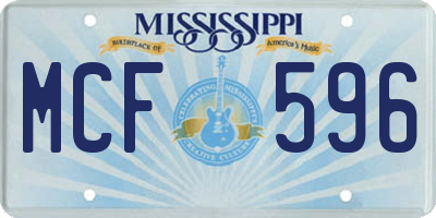 MS license plate MCF596