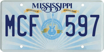 MS license plate MCF597