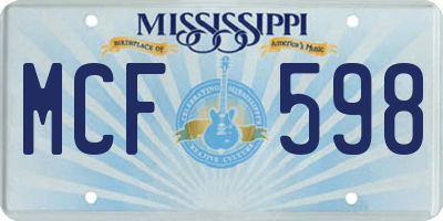 MS license plate MCF598