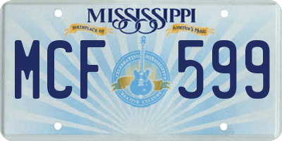 MS license plate MCF599