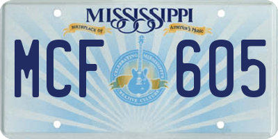 MS license plate MCF605