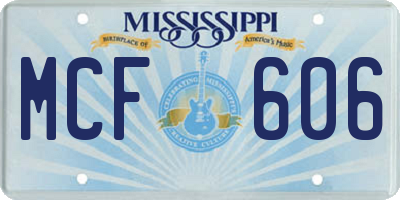 MS license plate MCF606