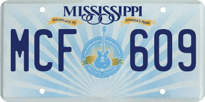 MS license plate MCF609