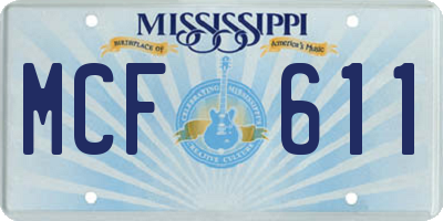 MS license plate MCF611