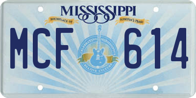 MS license plate MCF614