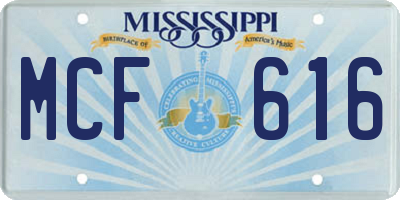 MS license plate MCF616