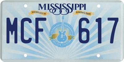 MS license plate MCF617