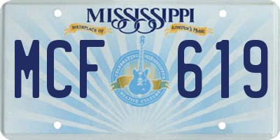 MS license plate MCF619