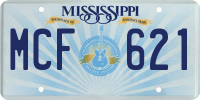 MS license plate MCF621