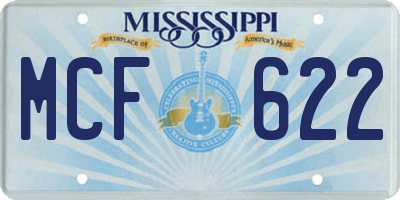 MS license plate MCF622