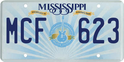 MS license plate MCF623