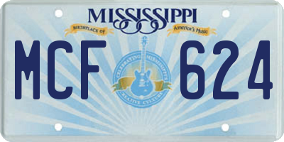 MS license plate MCF624