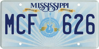 MS license plate MCF626