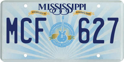 MS license plate MCF627