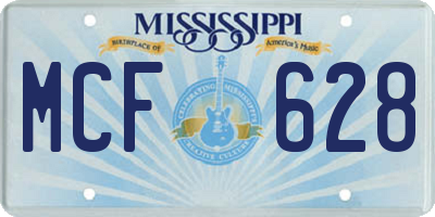 MS license plate MCF628