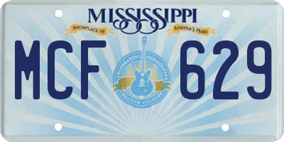 MS license plate MCF629