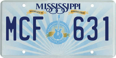 MS license plate MCF631