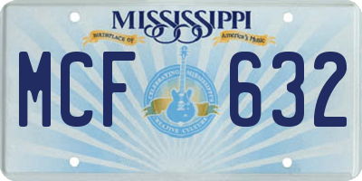 MS license plate MCF632
