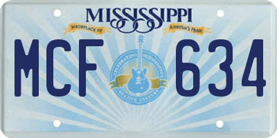 MS license plate MCF634