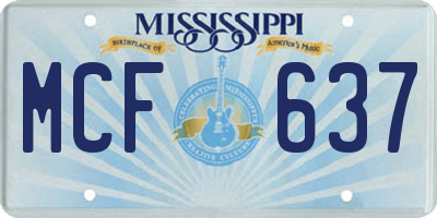 MS license plate MCF637