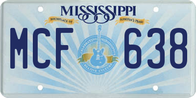 MS license plate MCF638