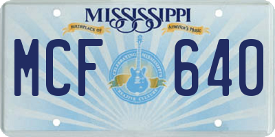 MS license plate MCF640