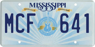 MS license plate MCF641