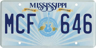 MS license plate MCF646